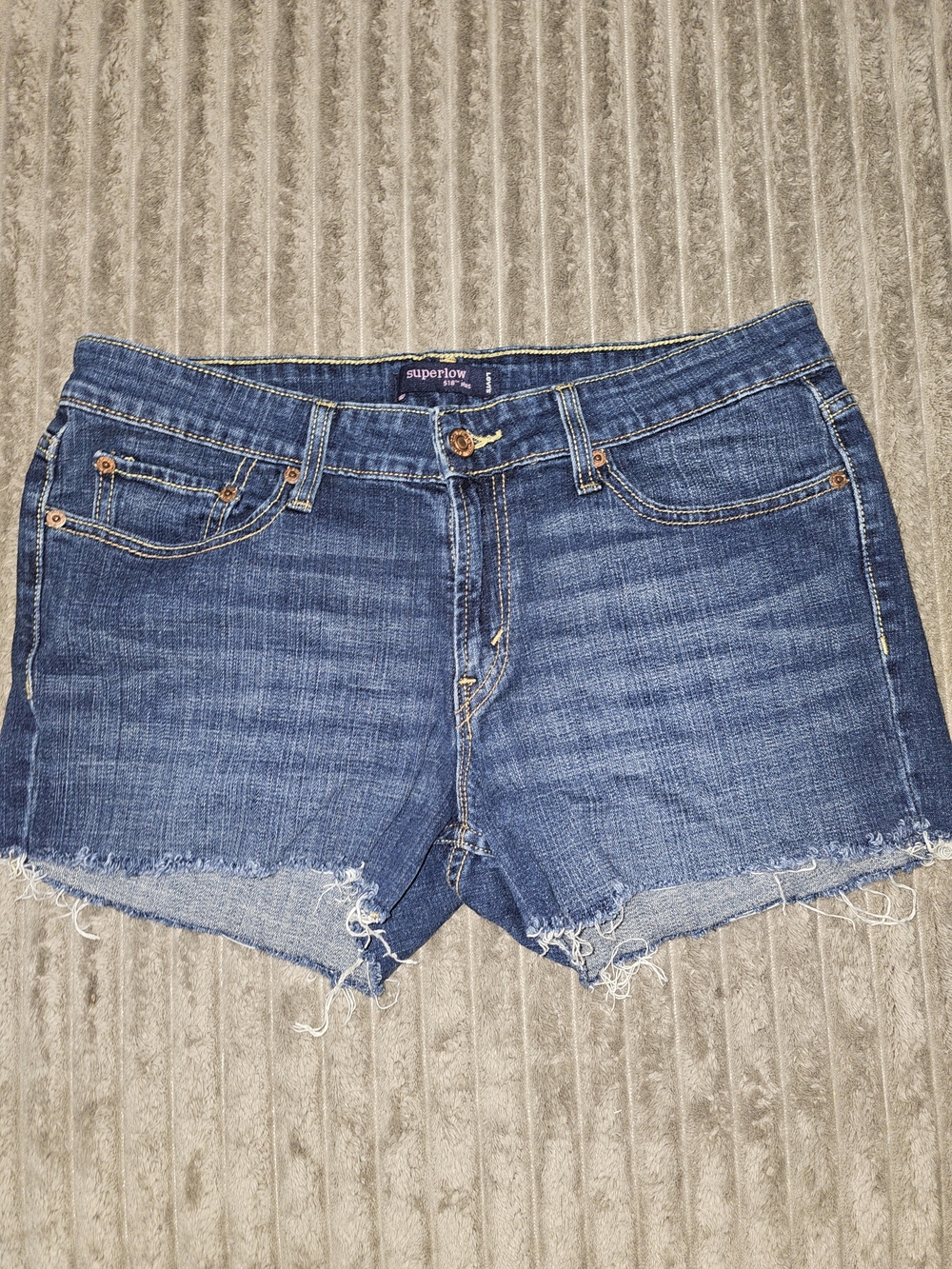 Levi's Blue Frayed Denim Cutoff Shorts Size 11 - ST 2